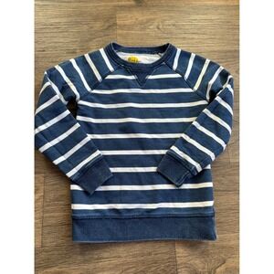 Mini Boden Boys Navy White Striped Sweatshirt Size 7-8